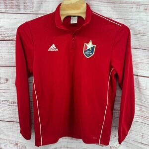 Adidas North Carolina FC Soccer 1/4 Zip Pullover Mens Large Red‎ Performance